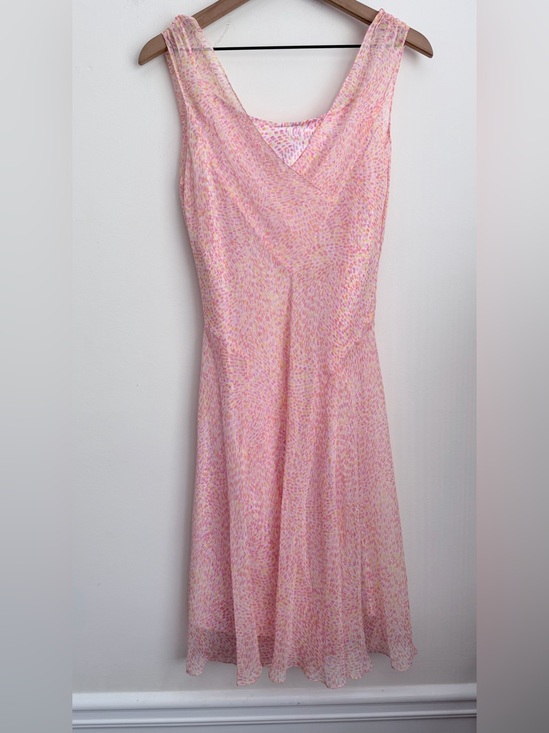 Talbots Dresses & Skirts - Talbots pink 100% silk dress dot print flowy vintage fairy 10